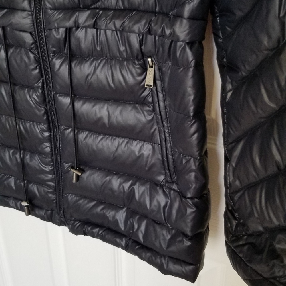 Dkny Packable Mid Length Down Jacket With Hoodie - image 6